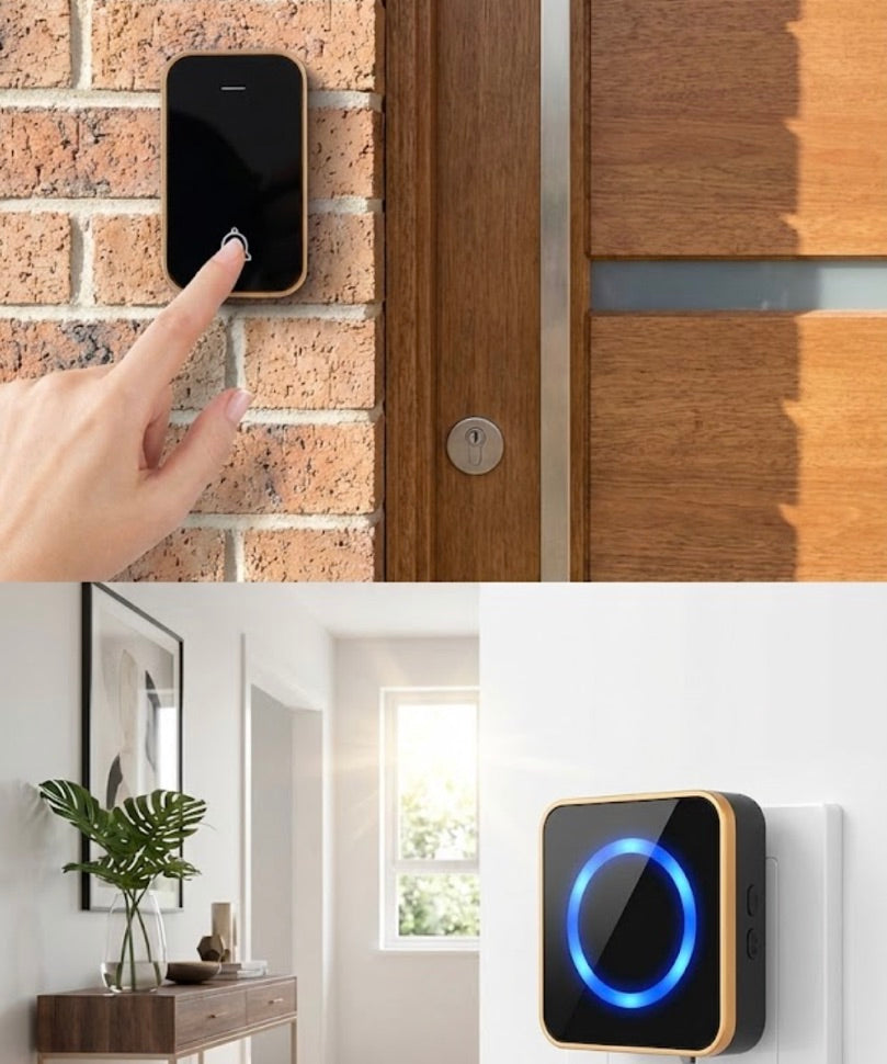 Sonerie fara fir, Wireless, 38 melodii, 70 m, 70 dB, IP44, rezistent la temperaturi -10 pana la 45, negru