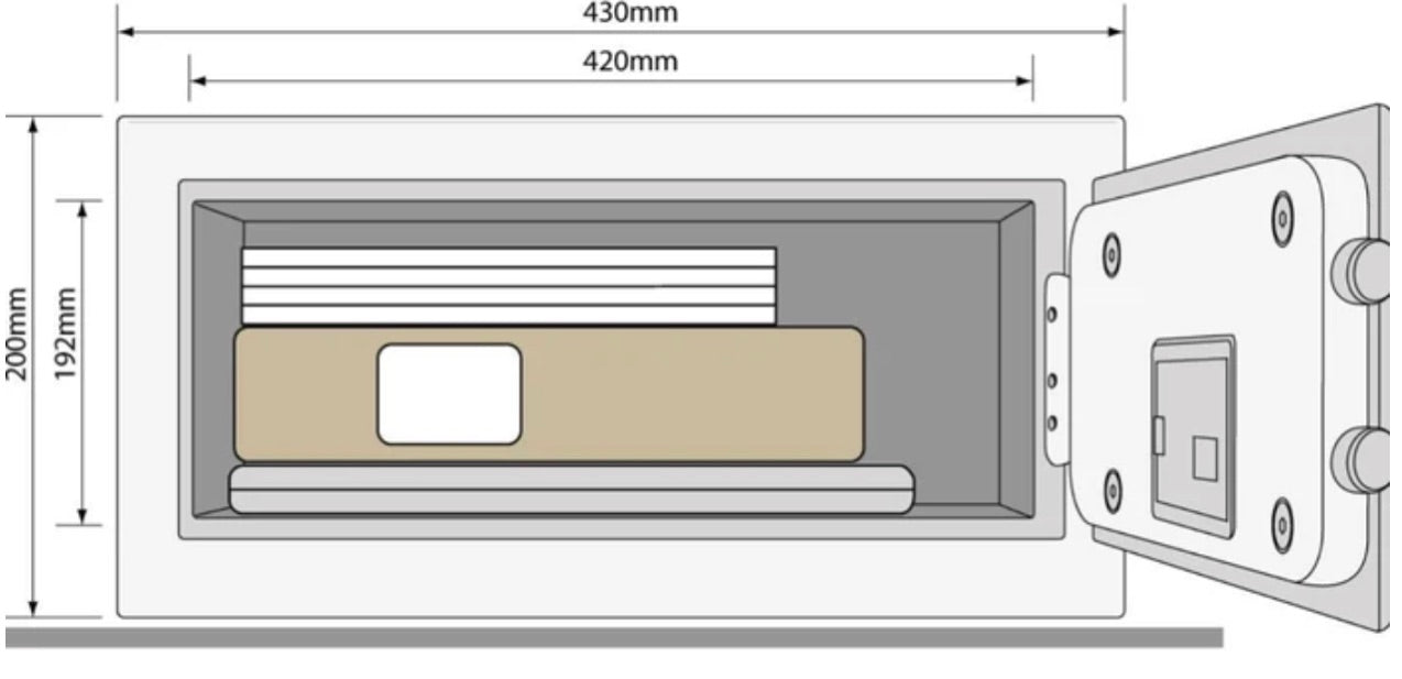 Seif Yale inchidere electronica, LED, PIN 3-8 cifre, chei de urgenta, otel, capacitate 24l, negru, 4 baterii AA, 43 x 35 x 20 cm
