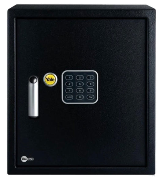 Seif Yale, inchidere electronica, 3-8 cifre, cod pin, otel, 4 baterii AA, anti efractie, LED, negru, 35 x 36 x 39 cm, 10.6kg