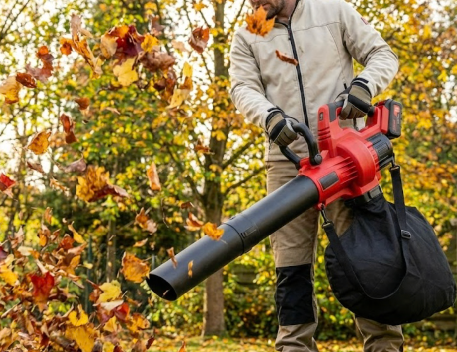 Suflanta si aspirator frunze, motor fara perii, viteza suflare 270 km/h, sac 45 l, 18 V 2 × baterii Li-Ion neincluse, 100db