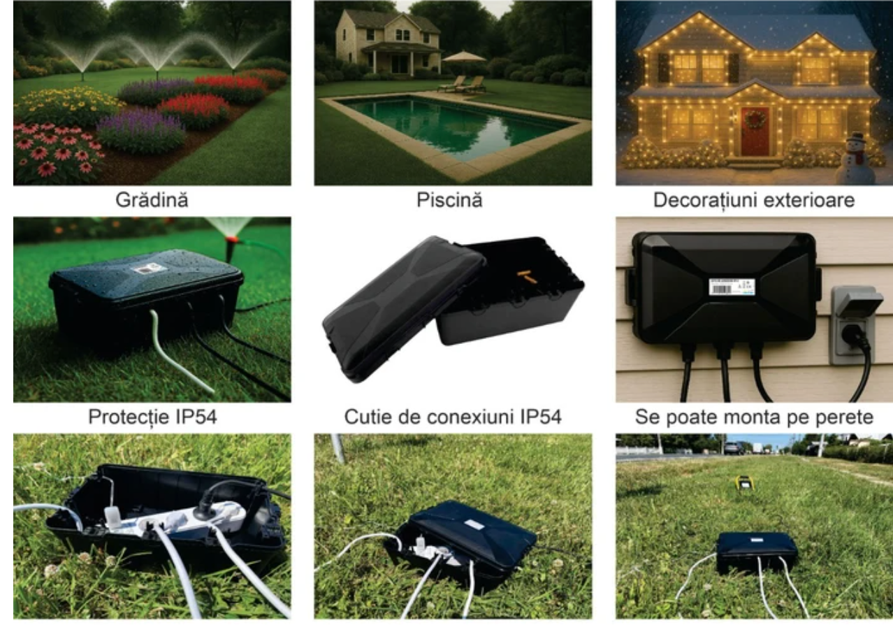 Cutie conexiuni, plastic dur, protectie la praf si stropi de apa, pentru prelungitoare, IP54, 32 x 21.5 x 13.2 cm