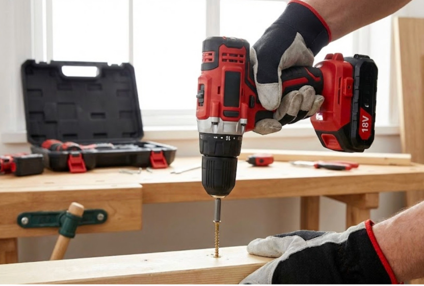 Masina de gaurit si insurubat, cu 2 acumulatori, 18 V, 2 Ah, 1450 rpm, mandrina rapida 10mm, cuplu 30Nm, cu valiza