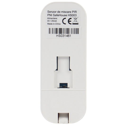 Senzor de miscare PIR fara fir, 12 m detectie miscare, montaj simplu, usor, LED baterie descarcata, LED alarma, Inaltime instalare 1.8 - 2.2 m, temperatura -26 +60 grade, 3V, 105 x 40 x 26 mm