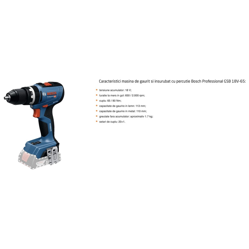 Set scule 2 in 1 cu acumulator, Bosch Profesional, masina de gaurit si insurubat cu percutie + polizor unghiular, taiere, gaurire, insurubare, slefuire, 2 acumulatori inclusi, 18 V, 4 Ah, cu geanta