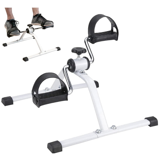Mini bicicleta statica exercitii recuperare medicala, NETERRA, antrenament, pliabila, gri, exercitii picioare si brate, imbunatateste circulatia si mobilitatea, dimensiuni si dificultate ajustabila