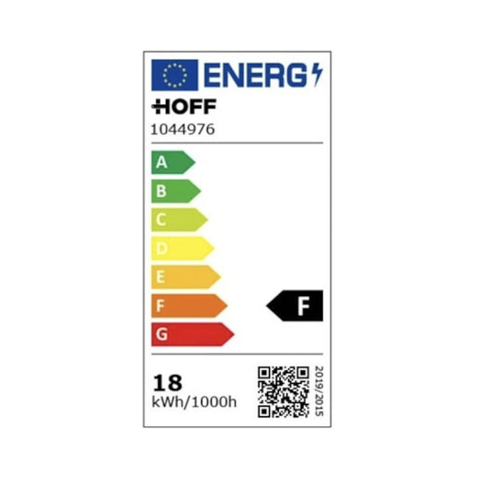 Bec LED Hoff rotund, E27, 18 W, 1600 lm, lumina rece, 6500 K, 230 V, durata medie de viata 25000 ore, unghi de 120°, pentru iluminarea spatiilor largi, temperatura –20 °C +50 °C