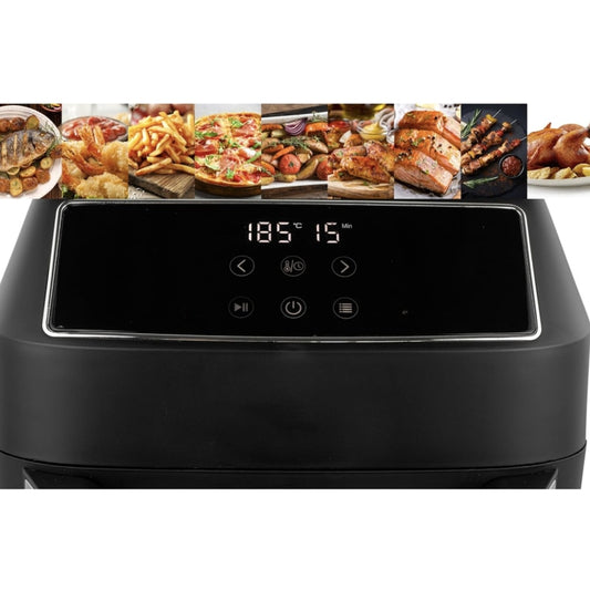 Friteuza cu aer cald NETERRA, 9 in 1, air fryer multifunctional gatit rapid, sanatos, aer fierbinte, 1800 W, 12 l, carne, legumelor, pizza, snackuri si deserturi, 9 functii gatire, 36 x 33 x 35 cm