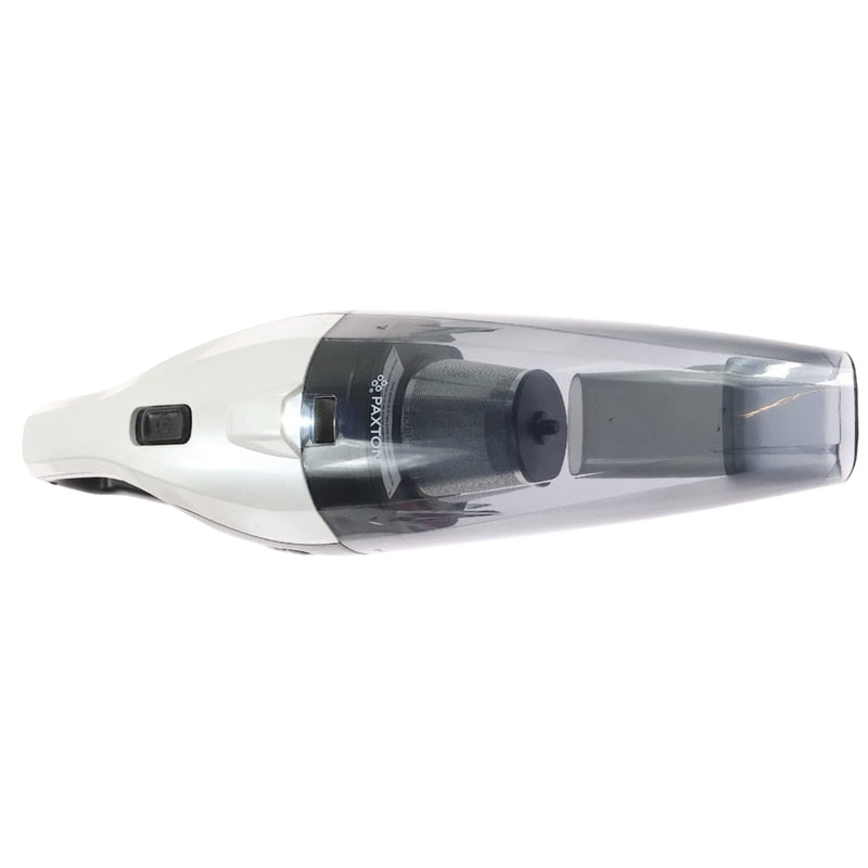 Aspirator de mana, Paxton, aspirare umeda si uscata, pentru uz casnic si auto, filtru HEPA, 0.45 l, acumulator, Li-ion 7.4 V 3600 mAh, lumina LED, 150 W, alb + negru, 0.58 kg, USBC, cablu masina