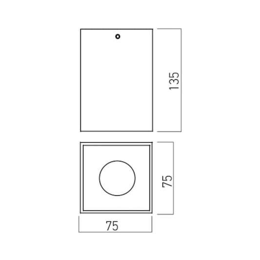 Spot aparent Arelux Xnitro, GU10, alb, patrat, 85x85x135mm, 220V, max 50W