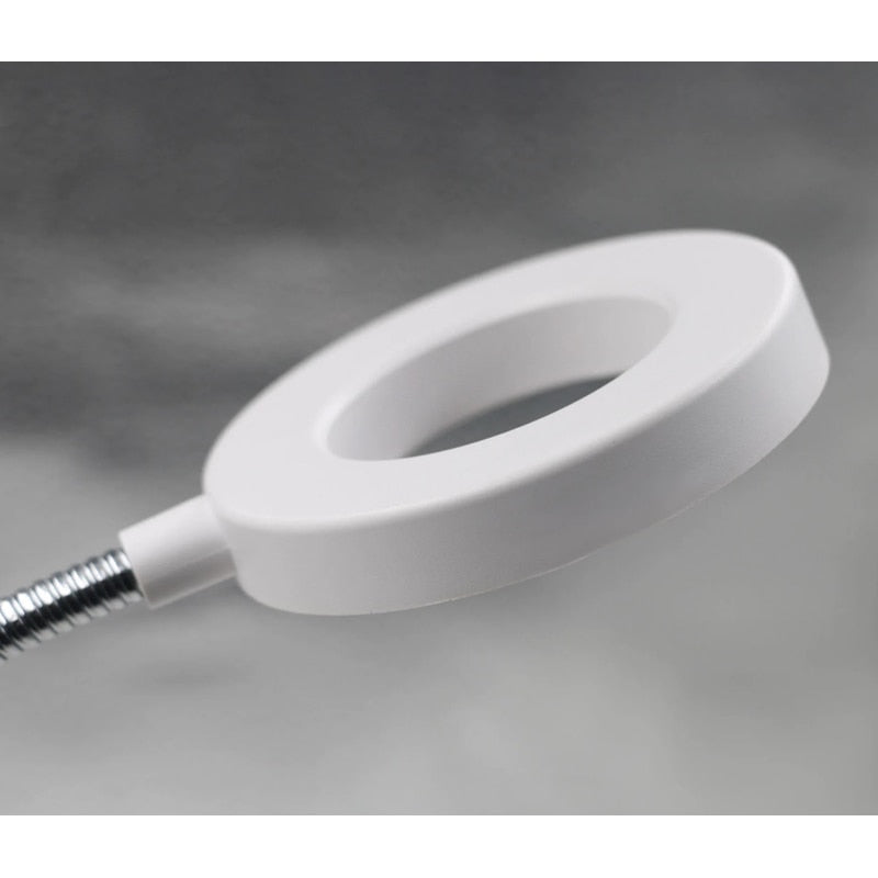 Veioza LED Flex, cu clips, 8 W, 790 lm, lumina calda, neutra, rece, dimabil, alb, modern, 230V, Durata de viata 20000 h, comutator, cablu 1.5m, 240g
