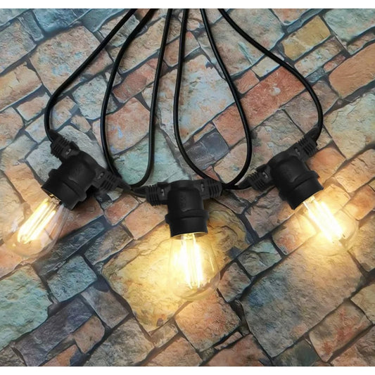 Ghirlanda luminoasa Hoff, interior si exterior, IP 65, 10 becuri E27, lungime 6 metri total