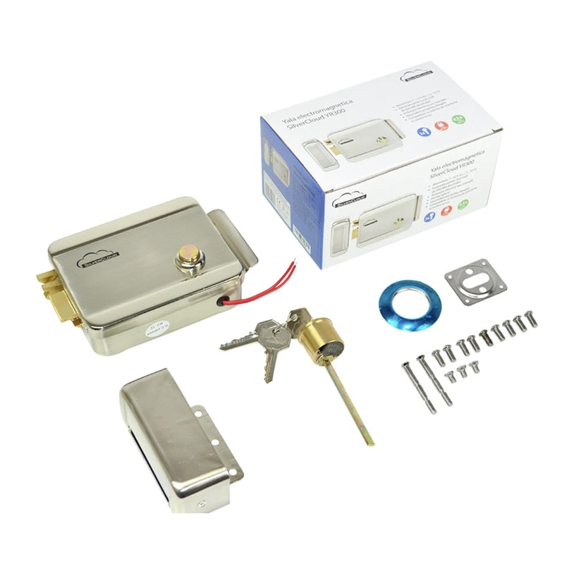 Yala electromagnetica SilverCloud, deschidere dreapta, aplicat, nichel satinat, 12V, 3 chei