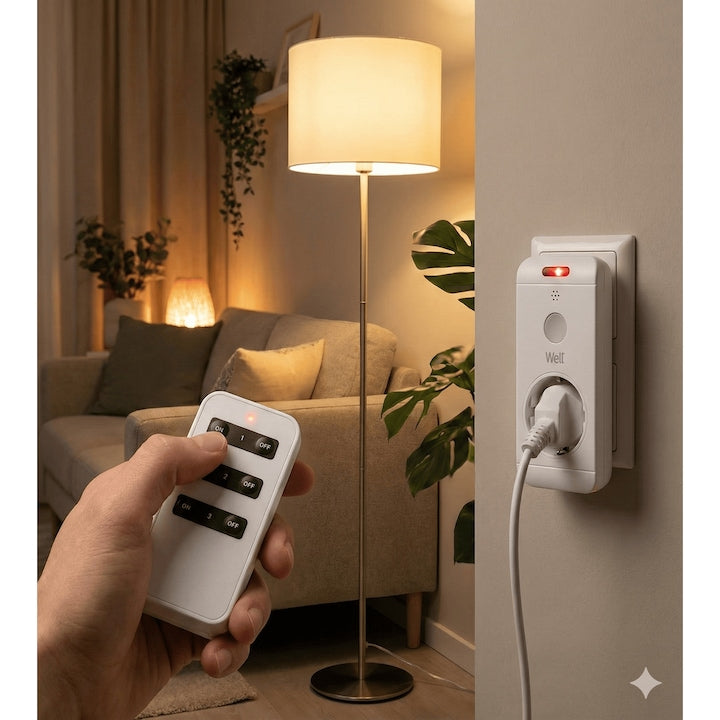 Priza cu control telecomanda, raza actiune 30m, protectie copii, IP20, rezistent -10 pana la 45 grade, 16 A, 3680 W, interior