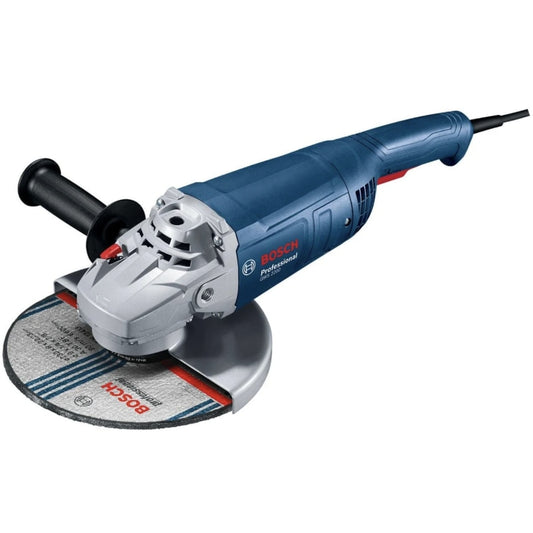 Polizor unghiular Bosch Professional, 2200 W, 6500 rpm, disc diametru 230 mm, aparatoare, capac de protectie, cheie splinturi, flansa de prindere, 5.4 kg, 220V, M14, 104dB, lucrari profesionale