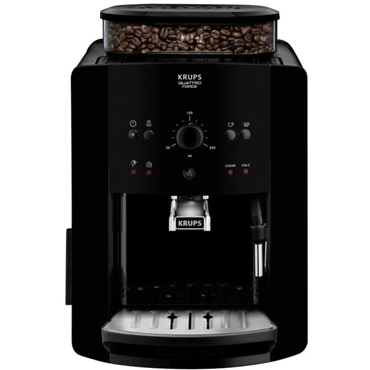 Espressor cafea Krups Picto Arabica, automat, rasnita incorporata, cafea boabe, 15 bar, 1450 W, capacitate 1.7 litri, ofera cafea sau espresso, 3 temperatui, 3 intensitati negru, cablu 1m, 220 V