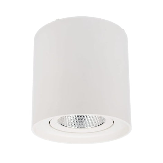 Spot LED aparent, 10 W, 1270 lm, lumina neutra, orientabil, alb mat, 220V, 11.1 cm inaltime, rotund, 20.000 ore durata viata medie