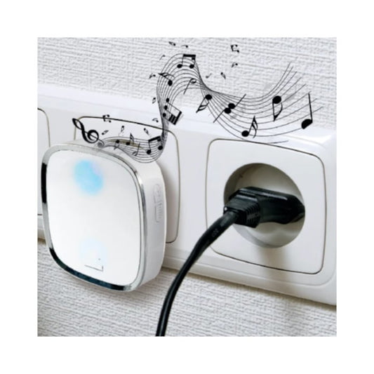 Sonerie fara fir, LED, 36 melodii, raza de 200 m, montaj priza, 1 baterie buton LR23A, plastic