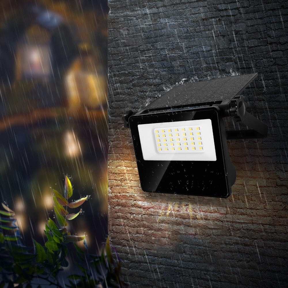 Proiector solar cu LED Hoff, 10W, 1100lm, lumina rece, cu senzor de miscare, negru, IP65, exterior