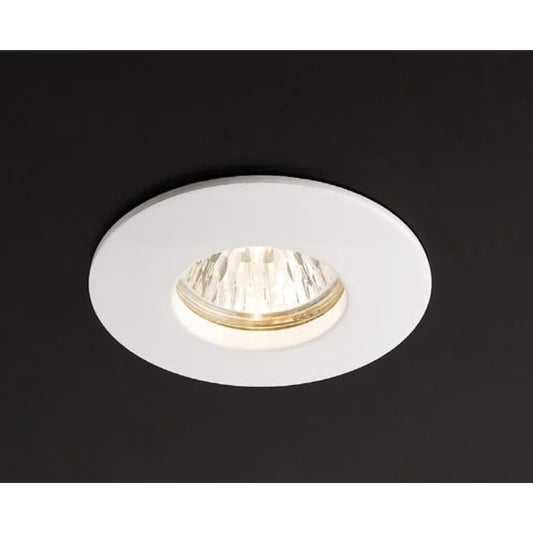 Spot incastrat, GU10, IP54, alb, dispersor transparent, rotund, adancime 6.4 cm, diametru 7.4 cm, max 50W, ELC 70124