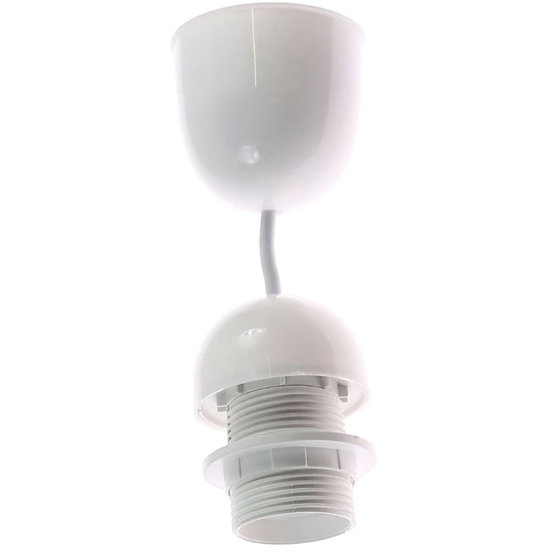 Suspensie Hoff, 1 x E27, alb, clasic, cupru + PVC, 60 W max, 110 - 240 V, inaltime intre 15 si 90 cm, 110 g, sursa neinclusa
