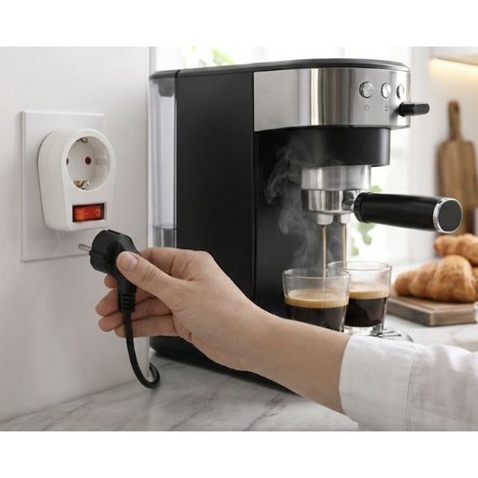 Adaptor priza, Hoff, intrerupator, 16A, alb