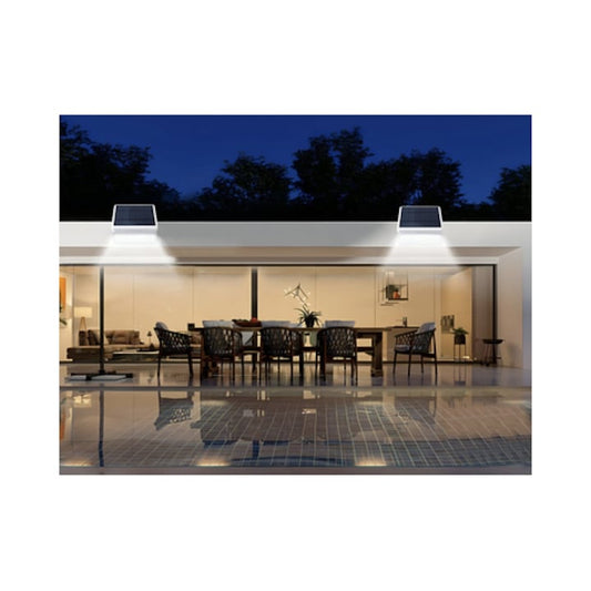 Proiector solar cu LED Hoff, 8 W, 1000 lm, lumina rece, alb, IP54, exterior, 20.000 ore, autonomie 20 ore
