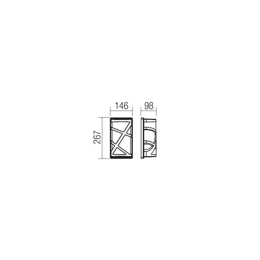 Aplica exterior Vortex DB 9097, 1 x E27, maro inchis