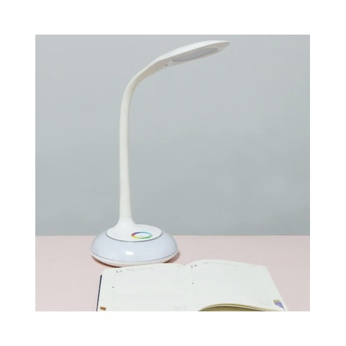 Veioza LED + LED RGB Hoff Areon 5.5 W + 2 W, 700 lm, control tactil, 3 trepte de lumina, lumina neutra + multicolora, alb, modern
