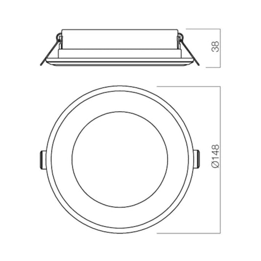 Spot LED incastrat Smarter, 12 W, rotund, lumina calda, 2700K, 1100 lm, rotund, alb, 220V, 70400