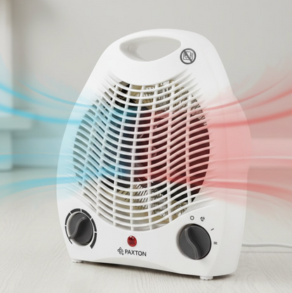 Aeroterma aer cald, rece, electrica, Paxton, 3 trepte putere, 2000W, termostat, mod ventilare, compact, usor de mutat, mica, 217 x 132 x 257 mm, 230 V