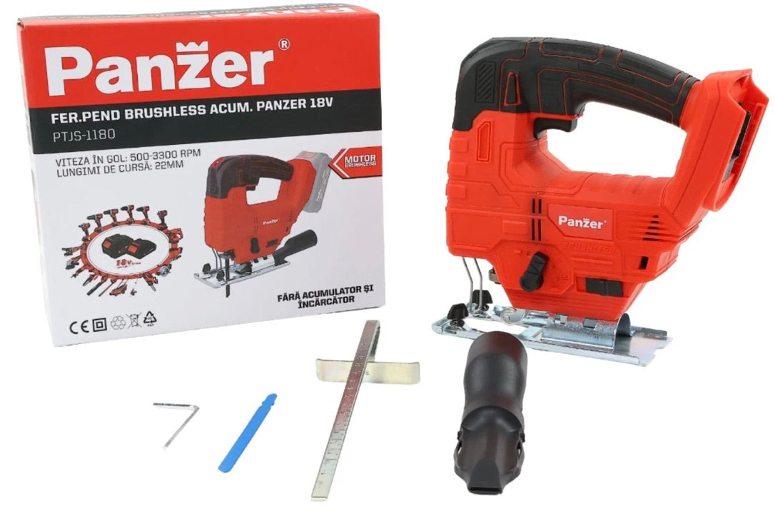 Fierastrau electric vertical, pendular, motor fara perii, Panzer, 18 V, fara acumulator, Li-ion