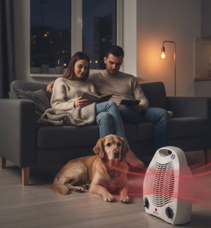 Aeroterma aer cald, rece, electrica, Paxton, 3 trepte putere, 2000W, termostat, mod ventilare, compact, usor de mutat, mica, 217 x 132 x 257 mm, 230 V