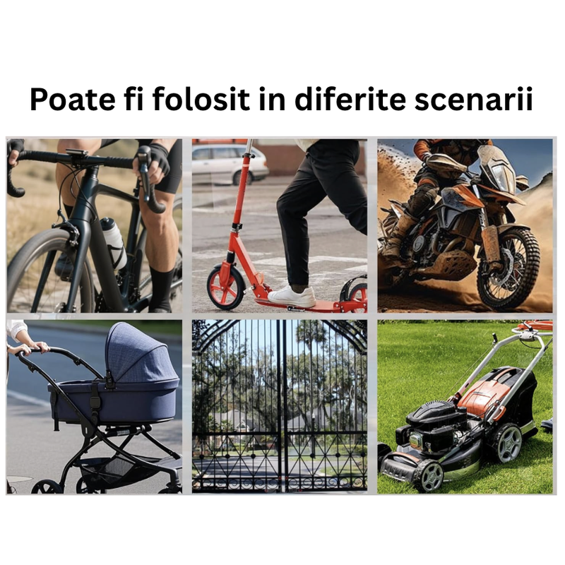 Cablu antifurt 4 cifre bicicleta, scuter, moped, 130 cm, practic si portabil pentru protejarea vehiculelor si echipamentelor impotriva furtului, din metal, cu cheie, calitate superioara, brand NETERRA