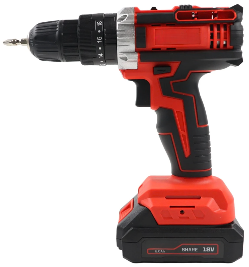 Masina de gaurit si insurubat, cu 2 acumulatori, 18 V, 2 Ah, 1450 rpm, mandrina rapida 10mm, cuplu 30Nm, cu valiza