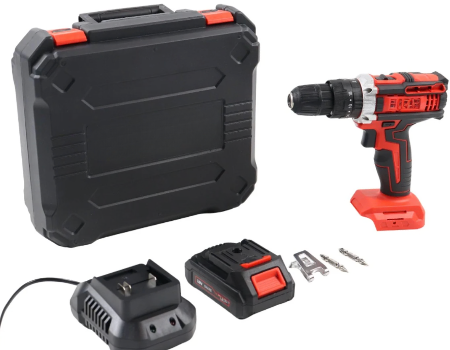 Masina de gaurit si insurubat, cu 2 acumulatori, 18 V, 2 Ah, 1450 rpm, mandrina rapida 10mm, cuplu 30Nm, cu valiza