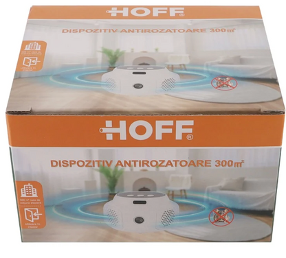 Dispozitiv antirozatoare cu ultrasunete Hoff, 90 dB, 360 grade, 300 mp2