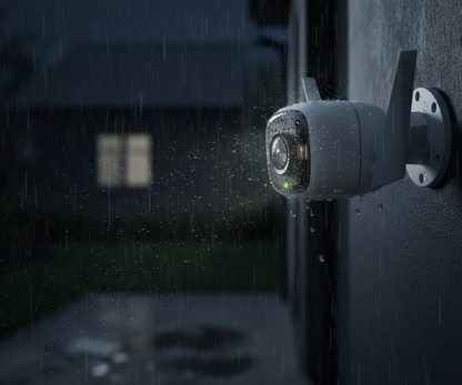 Camera de supraveghere smart, inteligenta, 4MP, 2k QHD, Wi-Fi, slot micro SD, microfon, difuzor, night vision, IP66, exterior, 256gb, Wi-Fi (2.4 GHz), port Ethernet, aplicatie control