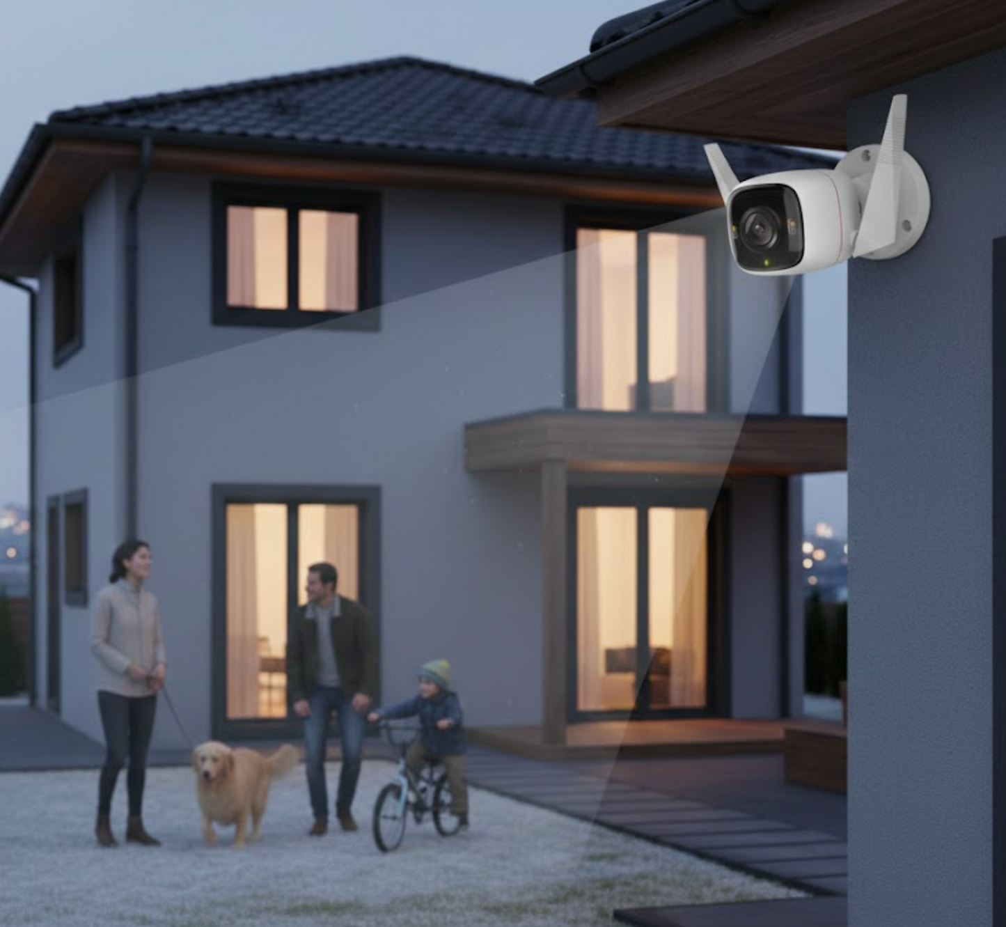 Camera de supraveghere smart, inteligenta, 4MP, 2k QHD, Wi-Fi, slot micro SD, microfon, difuzor, night vision, IP66, exterior, 256gb, Wi-Fi (2.4 GHz), port Ethernet, aplicatie control