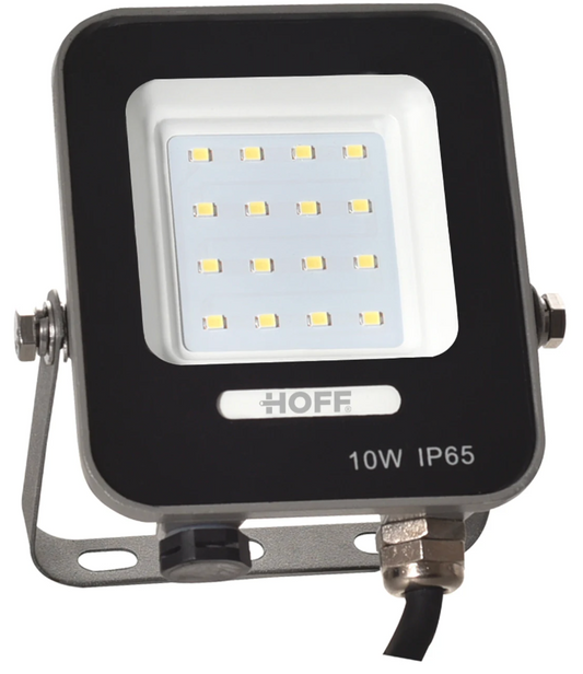 Proiector LED, Hoff, 10W, 1000lm, lumina rece, 6500k, IP65, Fara senzor, exterior si interior, 230V