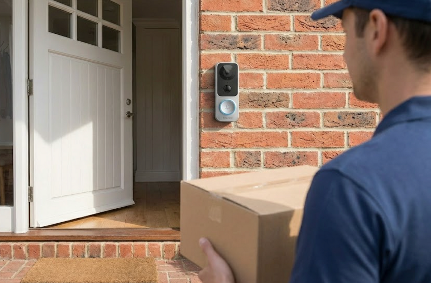 Vizor video cu sonerie smart, inteligent EZVIZ, monitor tactil 4.3 inch color, Wi-Fi, rezolutie 2K, acumulator 4600mAH, slot card SD