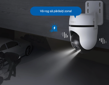 Camera de supraveghere smart, inteligenta, 4MP, 2K, microfon, difuzor, alb, exterior, 2560 × 1440, unghi 340°, microSD 512gb Max, 220V