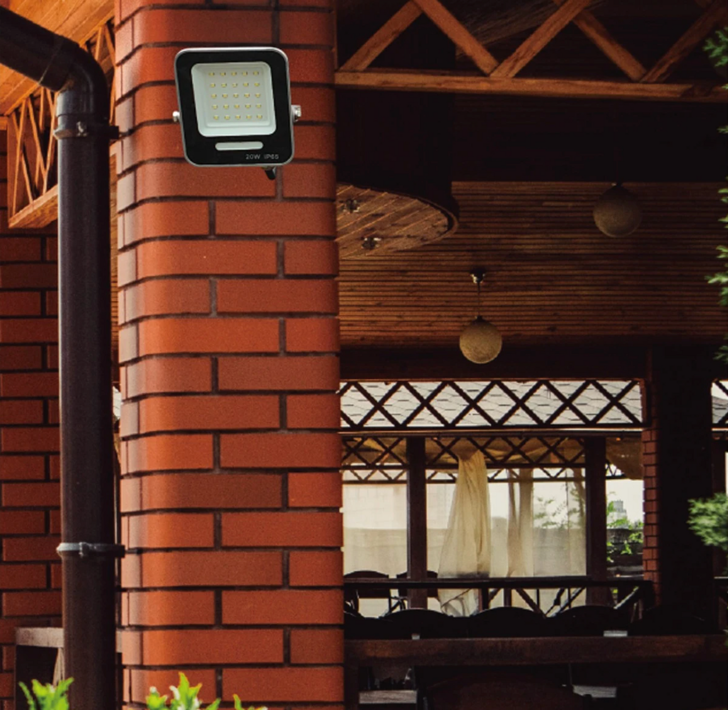 Proiector LED Hoff, 20 W, 2000 lm, lumina rece, protectie la umiditate si praf IP65, exterior si interior, 6500K