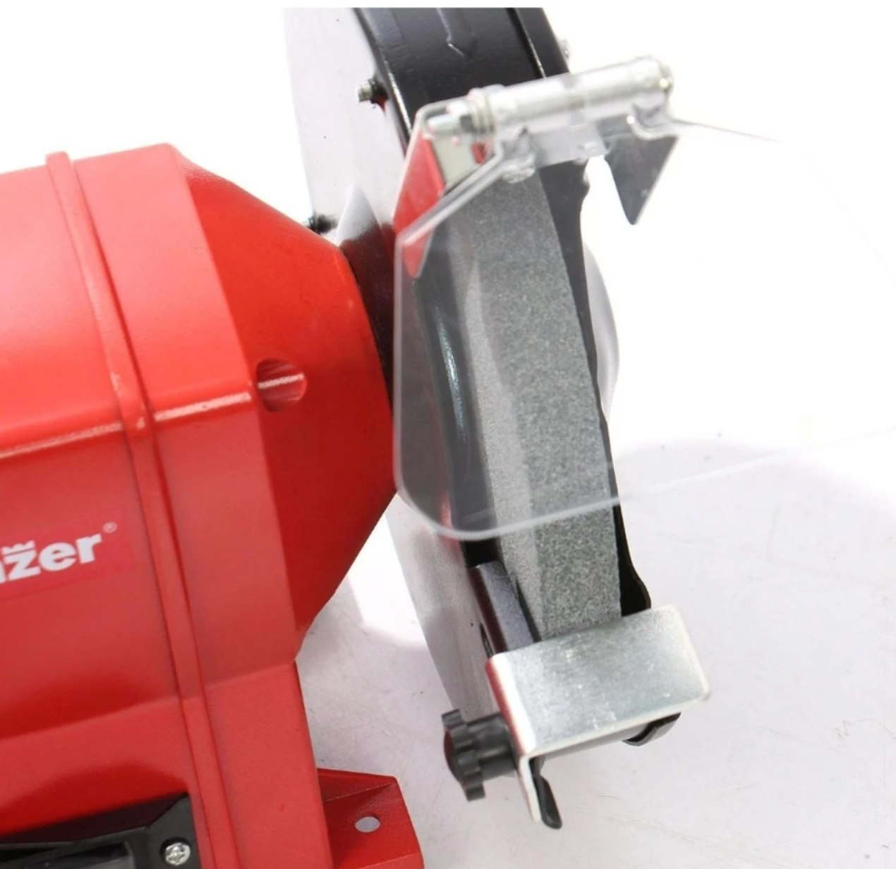 Polizor de banc Panzer, 350 W, 2950 rpm, 200mm diametru disc, protectii incluse viziera si aparatoare pentru scantei, 230V