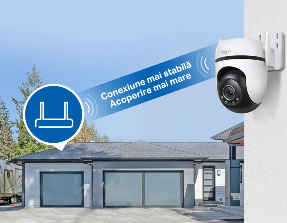 Camera de supraveghere smart, inteligenta, 4MP, 2K, microfon, difuzor, alb, exterior, 2560 × 1440, unghi 340°, microSD 512gb Max, 220V