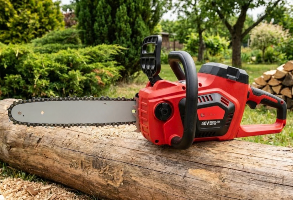 Fierastrau electric cu lant, motor fara perii, 8000rpm, lungime sina 35 cm, fara acumulator, 18 V, frana lant manual, lubrifiere lant automata, 3.62 kg