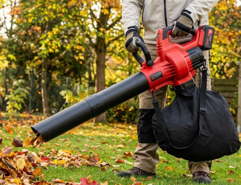 Suflanta si aspirator frunze, motor fara perii, viteza suflare 270 km/h, sac 45 l, 18 V 2 × baterii Li-Ion neincluse, 100db