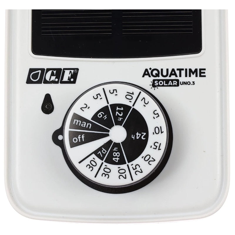 Kit pentru irigatii prin picurare GF Aquatime, cu programator solar, furtun + accesorii, plastic, furtun 4 x 6 mm, 20 picuratoare, 2 l/h, rola 20 m, set, irigarea eficienta, ecologica a 20 ghivece