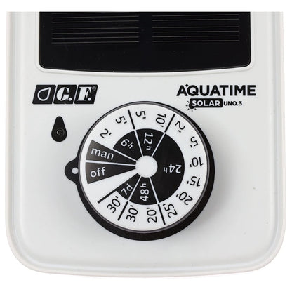 Kit pentru irigatii prin picurare GF Aquatime, cu programator solar, furtun + accesorii, plastic, furtun 4 x 6 mm, 20 picuratoare, 2 l/h, rola 20 m, set, irigarea eficienta, ecologica a 20 ghivece