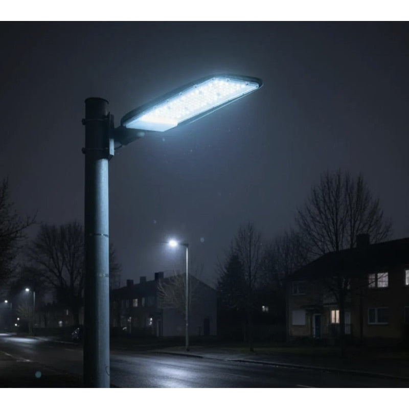 Corp de iluminat stradal cu LED Hoff, 100 W, 11000 lm, lumina rece, IP65, exterior 220V, autonomie 30.000 ore, 50 cm Lungime, 1 kg, aluminiu