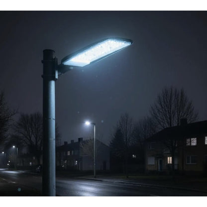 Corp de iluminat stradal cu LED Hoff, 200 W, 22000 lm, lumina rece, IP65, exterior 220V, autonomie 30.000 ore, 60 cm Lungime, 1.47 kg, aluminiu